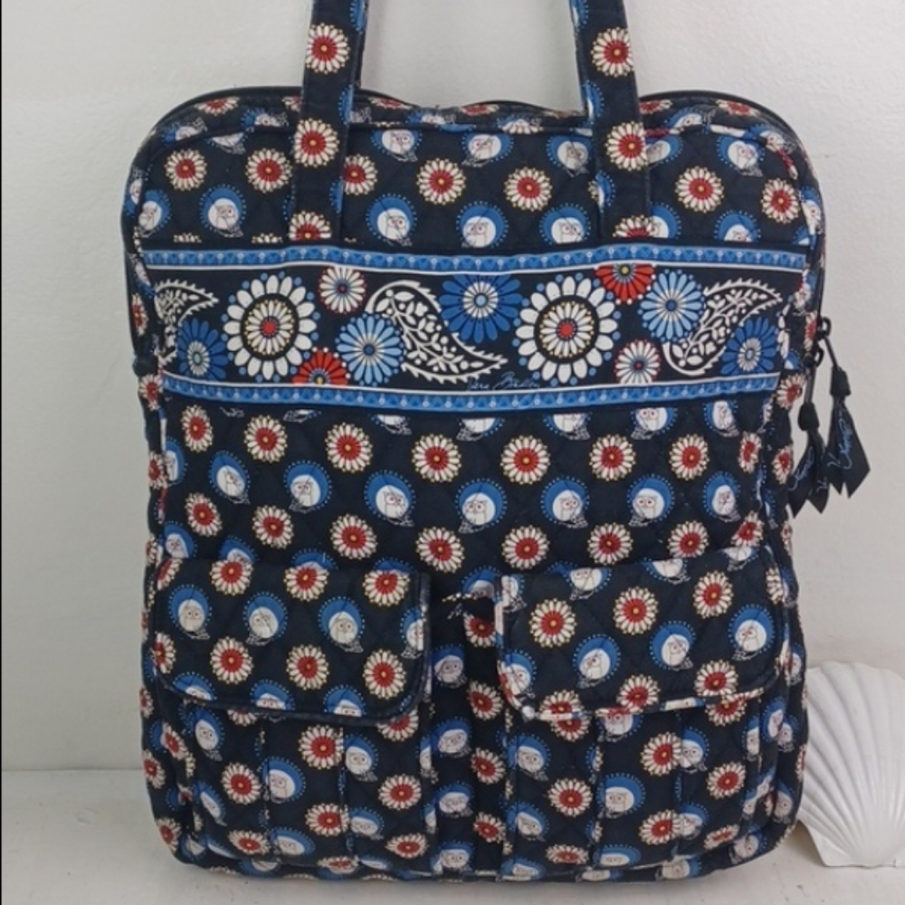 Vera Bradley Night Owl Extra Large Floral Paisly Shoulder Bag Tote 12" X 14" - Picture 2 of 16